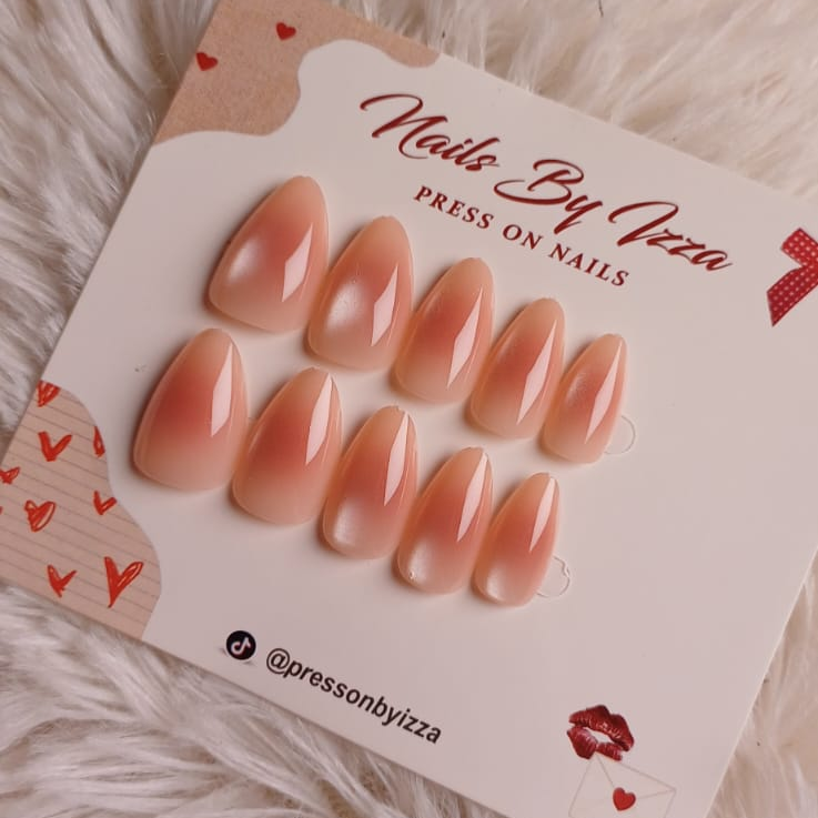 Peachy Nude Glossy Press On Nails