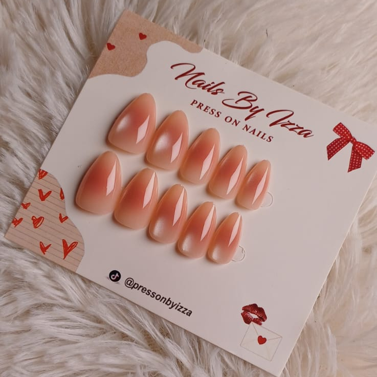 Peachy Nude Glossy Press On Nails